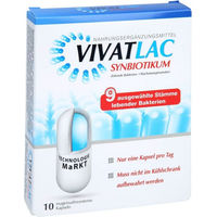 Produktbild von VIVATLAC Synbiotikum magensaftresistente Kapseln laktosefrei und glutenfrei ohne Gelatine 10 Stück