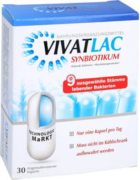 VIVATLAC Synbiotikum magensaftresistente Kapseln laktosefrei und glutenfrei ohne Gelatine 30 Stück – Bild 1 von 1