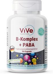Vive Supplements B-Komplex mit PABA vegan Kapseln 180 Stück ohne Zusatzstoffe – Bild 1 von 1