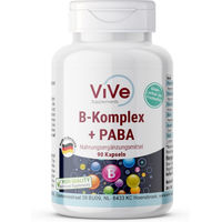 Produktbild von Vive Supplements B-Komplex mit PABA vegan Kapseln 180 Stück ohne Zusatzstoffe