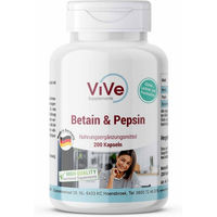 Produktbild von Vive Supplements Betain HCl und Pepsin Kapseln glutenfrei laktosefrei ohne Zusatzstoffe 200 Stück