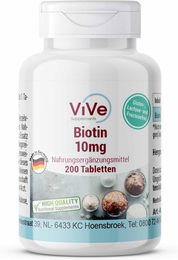 Vive Supplements Biotin 10mg Tabletten vegan glutenfrei laktosefrei ohne Zusatzstoffe 200 Stück – Bild 1 von 1