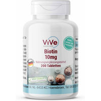 Produktbild von Vive Supplements Biotin 10mg Tabletten vegan glutenfrei laktosefrei ohne Zusatzstoffe 200 Stück