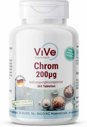 Vive Supplements Chrom 200µg Tabletten vegan ohne Zusatzstoffe 365 Stück – Bild 1 von 1