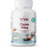 Produktbild von Vive Supplements Chrom 200µg Tabletten vegan ohne Zusatzstoffe 365 Stück