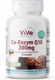 Vive Supplements Co-Enzym Q10 Ubiquinon 200 mg Kapseln vegan ohne Zusatzstoffe 60 Stück – Bild 1 von 1
