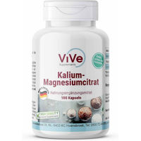 Produktbild von Vive Supplements Kalium-Magnesiumcitrat Mineralstoff-Komplex Kapseln vegan ohne Zusatzstoffe