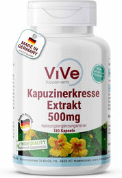 Vive Supplements Kapuzinerkresse Extrakt 1500mg Kapseln vegan ohne Zusatzstoffe 180 Stück – Bild 1 von 1