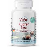 Produktbild von Vive Supplements Kupfer 2mg Kapseln vegan ohne Zusatzstoffe 90 Stück