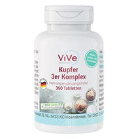 Produktbild von ViVe Supplements Kupfer 3er Komplex Tabletten 360 Stück glutenfrei und laktosefrei