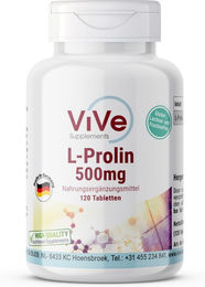 Vive Supplements L-Prolin 1000mg Tabletten vegan ohne Zusatzstoffe 120 Stück – Bild 1 von 1