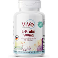 Produktbild von Vive Supplements L-Prolin 1000mg Tabletten vegan ohne Zusatzstoffe 120 Stück