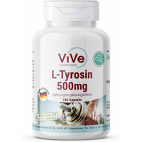 Produktbild von Vive Supplements L-Tyrosin 1500mg Kapseln vegan ohne Zusatzstoffe 180 Stück