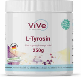 Vive Supplements L-Tyrosin Pulver mit Vitamin B6 vegan und ohne Zusatzstoffe 250g – Bild 1 von 1