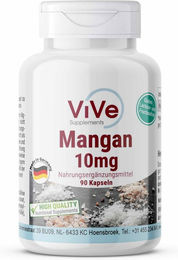 Vive Supplements Mangan 10mg Kapseln vegan ohne Zusatzstoffe 90 Stück – Bild 1 von 1