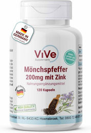 Vive Supplements Mönchspfeffer mit Zink Kapseln vegan ohne Zusatzstoffe 120 Stück – Bild 1 von 1