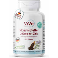 Produktbild von Vive Supplements Mönchspfeffer mit Zink Kapseln vegan ohne Zusatzstoffe 120 Stück