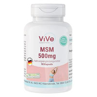 Produktbild von ViVe Supplements MSM Methylsulfonylmethan 500 mg Kapseln 90 Stück vegan ohne Zusatzstoffe