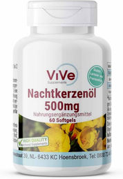 Vive Supplements Nachtkerzenöl 1000 mg Kapseln ohne Zusatzstoffe 60 Stück – Bild 1 von 1