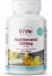 Vive Supplements Nachtkerzenöl 2000mg Kapseln 240 Stück glutenfrei laktosefrei ohne Zusatzstoffe – Bild 1 von 1