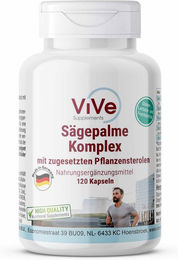 Vive Supplements Sägepalme Komplex mit Zink, Biotin und Selen, vegane Kapseln für Männer, 120 Stück – Bild 1 von 1