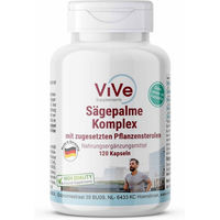 Produktbild von Vive Supplements Sägepalme Komplex mit Zink, Biotin und Selen, vegane Kapseln für Männer, 120 Stück