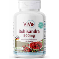 Produktbild von Vive Supplements Schisandra 500mg Kapseln vegan ohne Zusatzstoffe 120 Stück