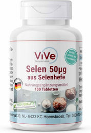 Vive Supplements Selen 50 µg aus Selenhefe Tabletten vegan ohne Zusatzstoffe 100 Stück – Bild 1 von 1