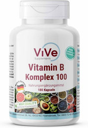 Vive Supplements Vitamin B Komplex Kapseln vegan ohne Zusatzstoffe 180 Stück – Bild 1 von 1
