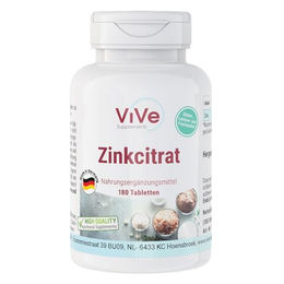 ViVe Supplements Zink Citrat 25 mg Tabletten 180 Stück vegan glutenfrei laktosefrei – Bild 1 von 1