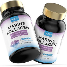VROODY Beauty-Kollagen-Kombi Marine Kollagen Typ I mit Q10 und Hyaluron Kapseln ohne Zusatzstoffe 240 Stück – Bild 1 von 6