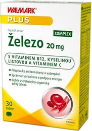 Walmark Eisen Complex 20 mg Eisen mit Vitamin B12, E, C und Folsäure Tabletten 30 Stück – Bild 1 von 1