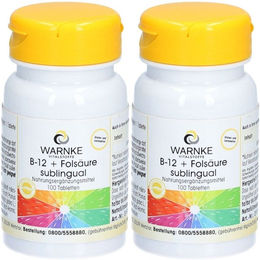 WARNKE B-12 + Folsäure Lutschtabletten vegan glutenfrei laktosefrei für Erwachsene 100 Stück – Bild 1 von 1