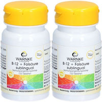 Produktbild von WARNKE B-12 + Folsäure Lutschtabletten vegan glutenfrei laktosefrei für Erwachsene 100 Stück