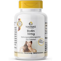 Produktbild von Warnke Biotin 10mg Tabletten vegan glutenfrei laktosefrei 250 Stück