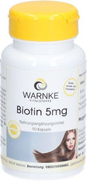 Warnke Biotin 5 mg Kapseln 90 Stück vegan glutenfrei laktosefrei ohne Gelatine für Erwachsene – Bild 1 von 1