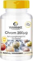 Warnke Chrom 200µg Kapseln vegan glutenfrei laktosefrei ohne Zusatzstoffe – Bild 1 von 1