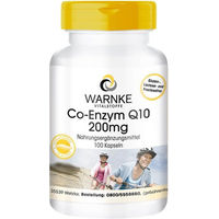 Produktbild von Warnke Coenzym Q10 Ubiquinon 200 mg Kapseln 100 Stück vegan ohne Zusatzstoffe