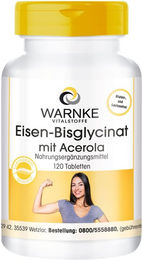 Warnke Eisen-Bisglycinat mit Acerola Tabletten vegan ohne Zusatzstoffe für Kinder 120 Stück – Bild 1 von 1