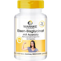 Produktbild von Warnke Eisen-Bisglycinat mit Acerola Tabletten vegan ohne Zusatzstoffe für Kinder 120 Stück