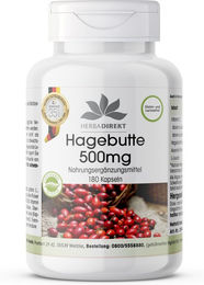 Warnke Hagebutte 500 mg Kapseln vegan glutenfrei laktosefrei 180 Stück – Bild 1 von 1