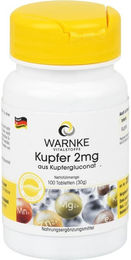 WARNKE Kupfer 2 mg aus Kupfergluconat Tabletten 100 Stück – Bild 1 von 1