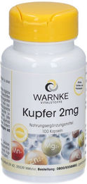 Warnke Kupfer 2 mg Kapseln 100 Stück glutenfrei und laktosefrei für Erwachsene – Bild 1 von 1