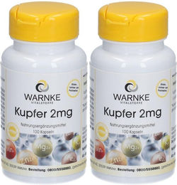 Warnke Kupfer 2 mg Kapseln für Erwachsene glutenfrei und laktosefrei 100 Stück – Bild 1 von 1