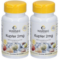 Produktbild von Warnke Kupfer 2 mg Kapseln für Erwachsene glutenfrei und laktosefrei 100 Stück