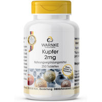 Produktbild von Warnke Kupfer Tabletten 2mg vegan ohne Zusatzstoffe 250 Stück