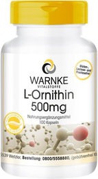 Warnke L-Ornithin 500 mg Kapseln glutenfrei und laktosefrei 100 Stück – Bild 1 von 1