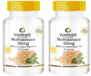 WARNKE Nattokinase 50 mg Kapseln vegetarisch laktosefrei und glutenfrei – Bild 1 von 1