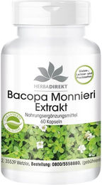 Warnke Vitalstoffe Bacopa Monnieri Extrakt Kapseln vegan ohne Zusatzstoffe 60 Stück – Bild 1 von 1
