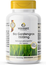 Warnke Vitalstoffe Bio Gerstengras 1500 mg Tabletten ohne Zusatzstoffe glutenfrei laktosefrei – Bild 1 von 1